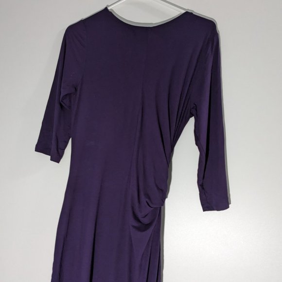 Tangente 3/4 Sleeve Wrap Dress Deep Purple Size Medium - Picture 5 of 8